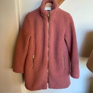 NWT Loft Fleece Funnel Neck Coat Small Pink